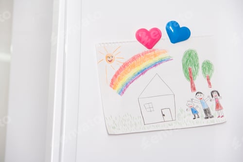 Preview: Close-up of picture on refrigerator