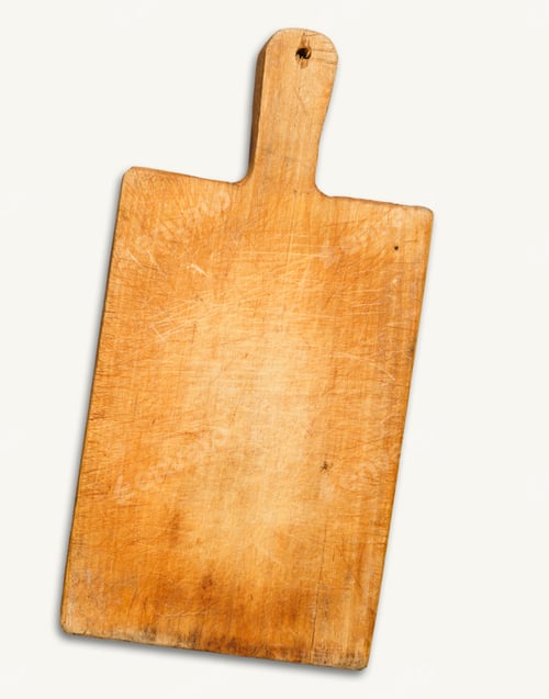 Preview: Wooden cutting board isolated on white background