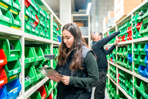 Preview: Two warehouse and workers checking the inventory