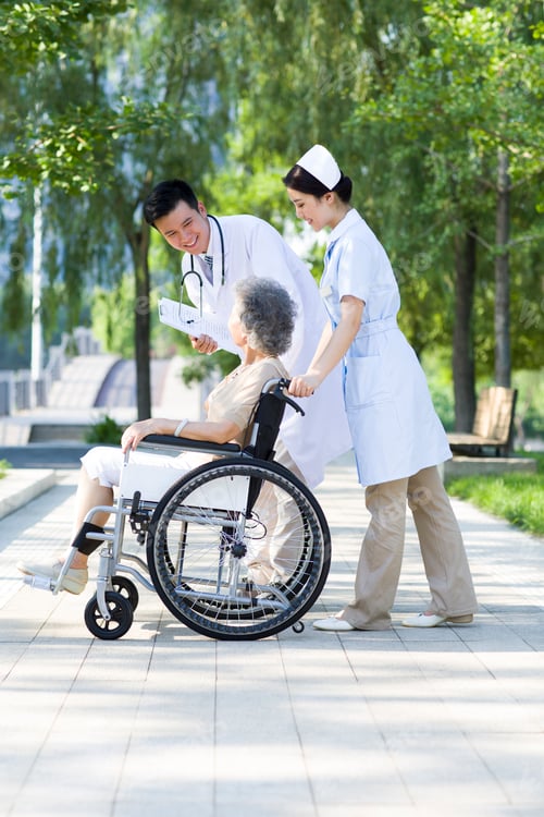 Preview: Doctor, nurse and wheelchair bound patient