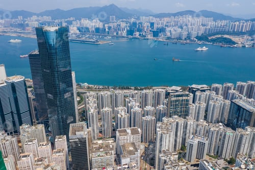 Preview: Tai Koo, Hong Kong 19 March 2019: Top view of Hong Kong city