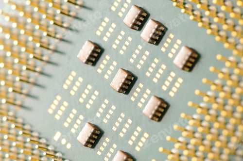 Preview: Close-up contacts on the chip under CPU