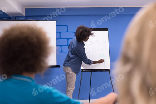Preview: Black woman Speaker Seminar Corporate Business Meeting Concept