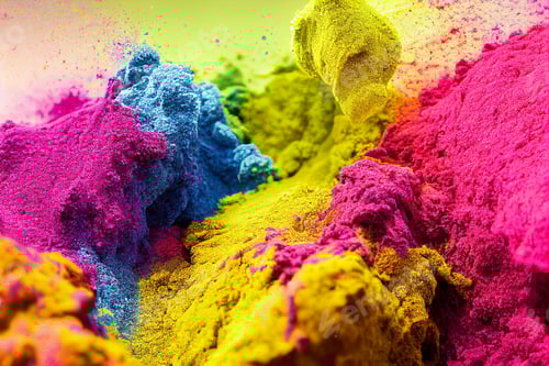 Preview: holi paint color powder explosion close up image, hindi celebration concept, india festivity day