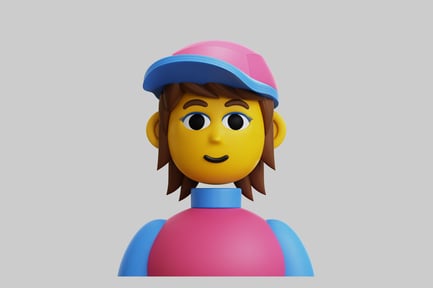 Preview: Cartoon girl with baseball cap