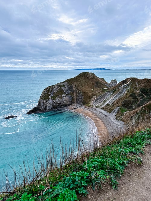 Preview: Man O'War Beach and Durdle Door on Jurassic Coast, Dorset, England.