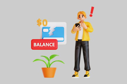 Preview: Zero balance cartoon character illustration