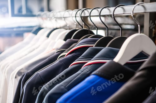 Preview: Clothing Garment Rack with Hanging Polos