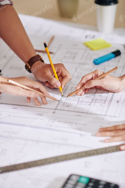 Preview: Construction engineers discussing construction plan