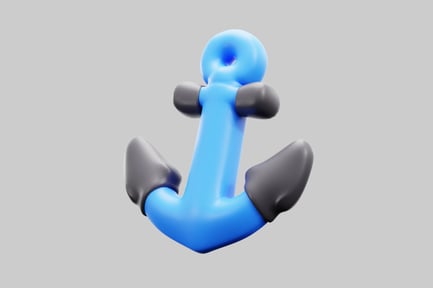 Preview: Cartoon anchor blue and gray