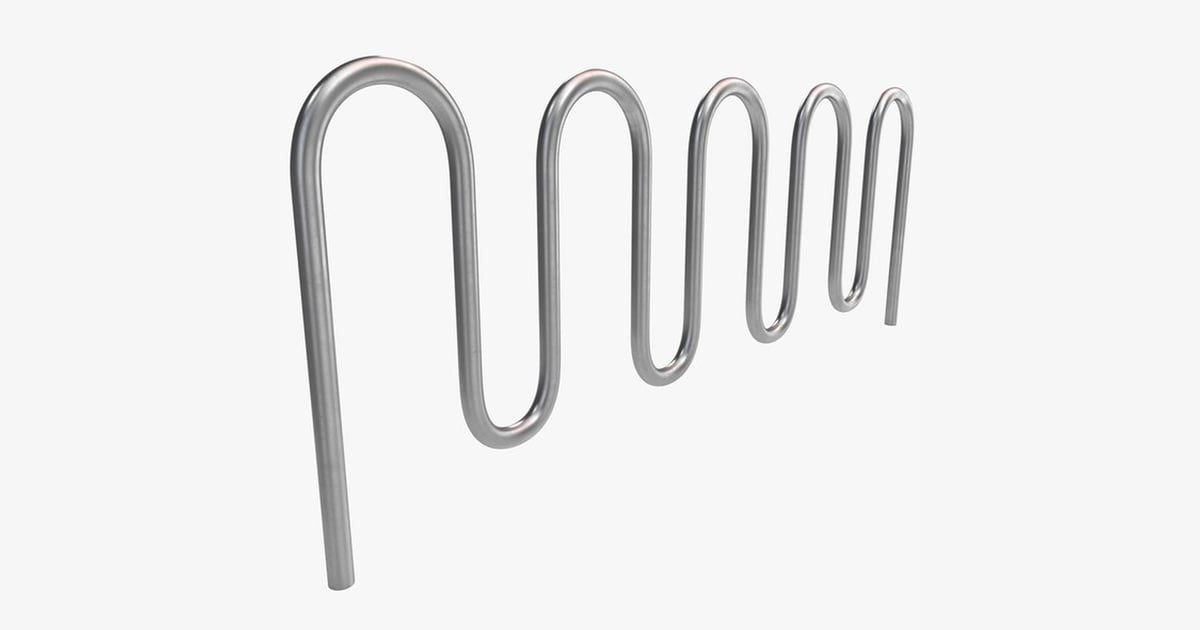 Four metallic springs in horizontal arrangement 3D, Incl. coil & helix ...