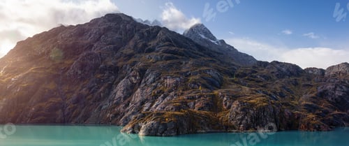 Preview: Panoramic View of American Mountain Landscape on the Ocean Coast
