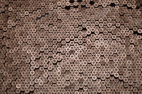 Preview: Pattern of 12 gauge cartridges for shotgun bullets. Shells for h