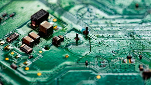 Preview: Macro Close up of printed wiring on PC circuit board