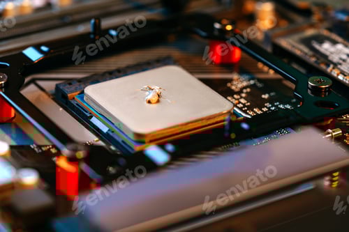 Preview: Computer part circuit board close up photo