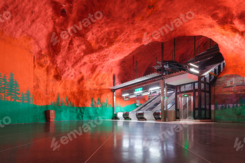Preview: Solna station, Stockholm, Sweden. A popular metro station in the Swedish capital.