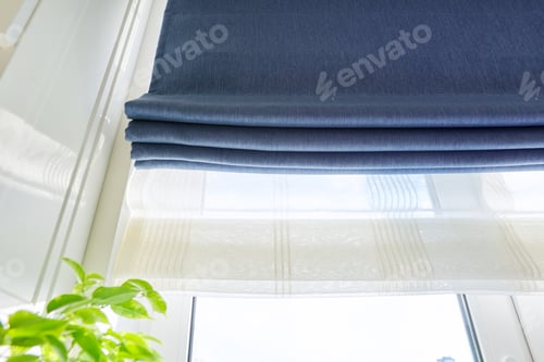 Preview: Roman blind in the interior detail close-up