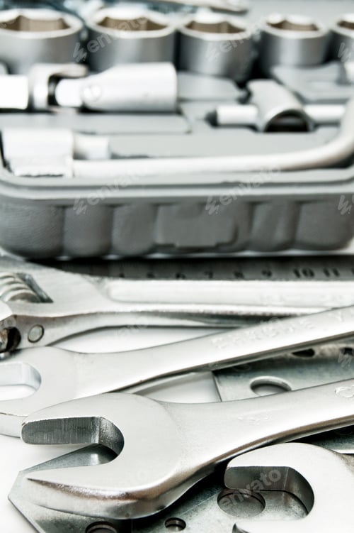 Preview: Metalwork. Spanner, box and others tools.