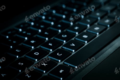 Preview: Close-up of black computer keyboard