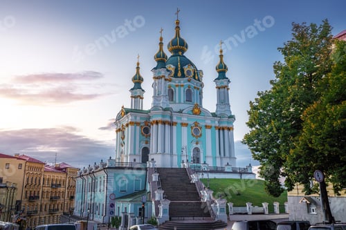 Preview: St. Andrew's church at sunset - Kiev, Ukraine