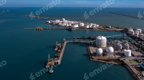 Preview: Aerial view oil and gas depot industrial facility for storage logistic petrochemical product.