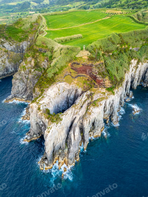 Preview: Cape Furado and Atlantic Ocean. Azores, Sao Miguel Island. Portugal. Aerial View