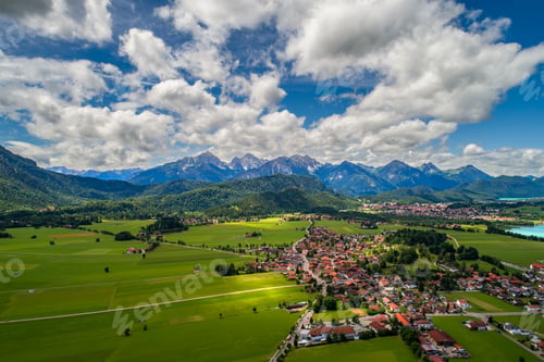 Preview: Beautiful natural landscape of the Alps. Forggensee and Schwangau, Germany, Bavaria