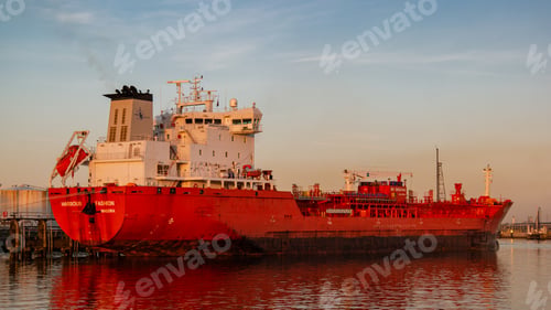 Preview: Rotterdam Netherlands, Oil harbour tank terminals and chemical carriers in the port of Rotterdam