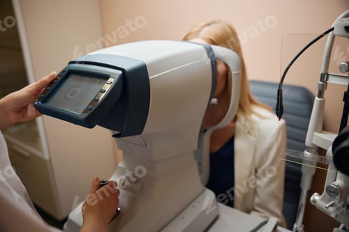 Preview: Young woman at an appointment with an ophthalmologist