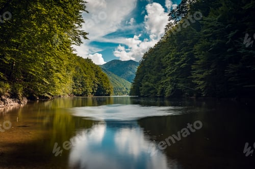 Preview: Beautiful shot of a lake in a forest during a sunny day