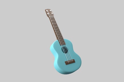 Preview: Blue cartoonish ukulele instrument