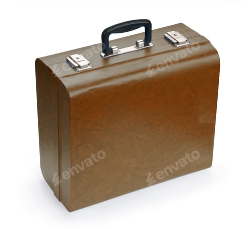 Preview: Brown suitcase, isolated on white background