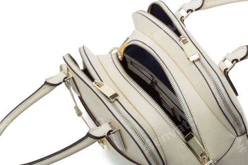 Preview: White leather female bag isolated over white