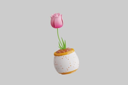 Preview: Pink tulip in ceramic pot