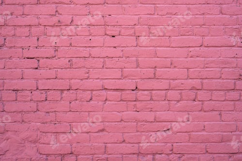 Preview: Wall made of pink painted bricks