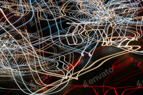 Preview: colored lines of lights on a black background