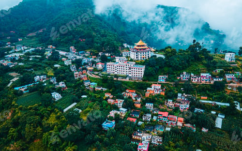 Preview: Aerial view of Monastry and village