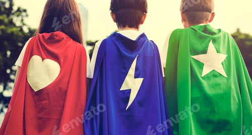 Preview: Superhero Boy Girl Brave Imagination Concept