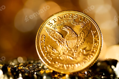 Preview: Gold coins over dark background