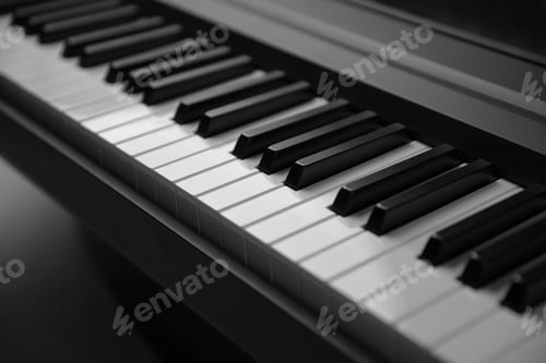 Preview: Close up of piano keyboard