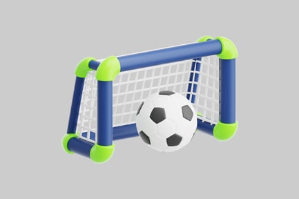 Preview: Nested Soccer Ball in Goalkeeper's Net
