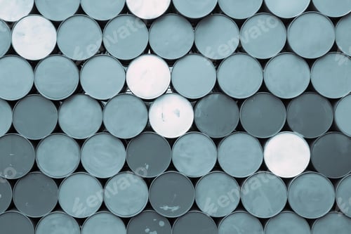 Preview: The Textured Abstract Background From The Round Bottoms Of Old Iron Barrels Of Monochrome Blue Tone