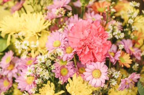 Preview: Retro colorful bouquet blooming flowers background