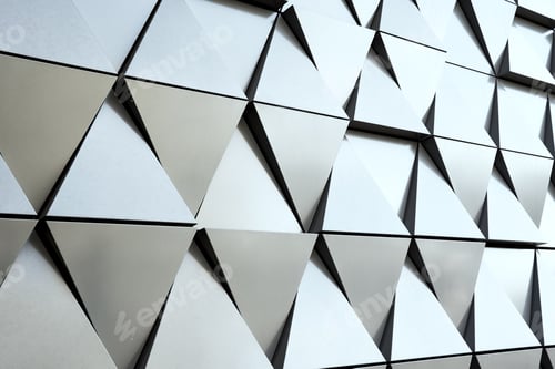 Preview: Abstract architecture detail. Gray wall facade with geometrical pattern