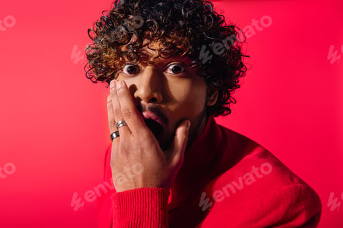 Preview: Cascading Curls: Vibrant Sweater Pose