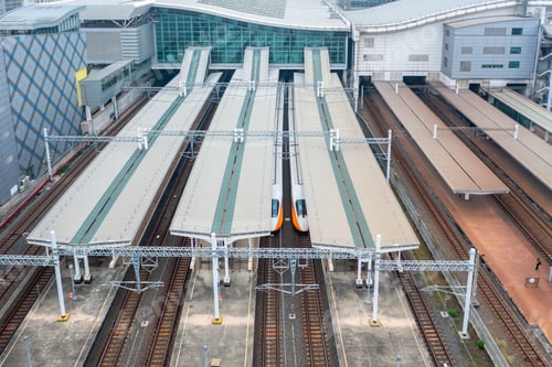 Preview: Aerial view Taiwan High Speed Rail, High speed rail line run approximately 349.5 km, Taiwan.