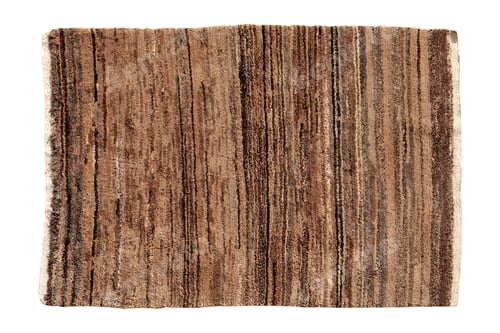 Preview: Striped Brown Textured Rug on White Background