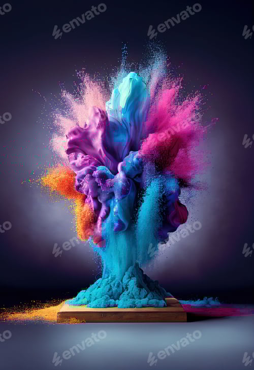 Preview: Abstract colorful powder explosion