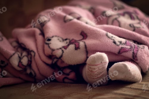 Preview: sleeping child / childhood memories/ bed time / pink color
