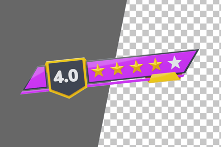 Preview: Four Of Five Star Rating 3D Icon